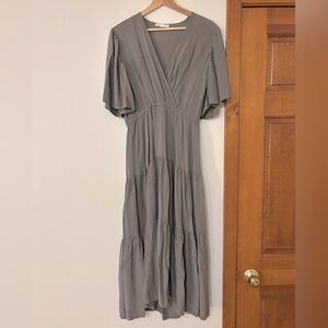 R. Vivimos Olive Green Maxi Dress